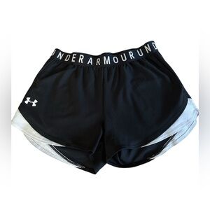 Under Armour Black HeatGear Compression Lined Running Shorts Size Medium